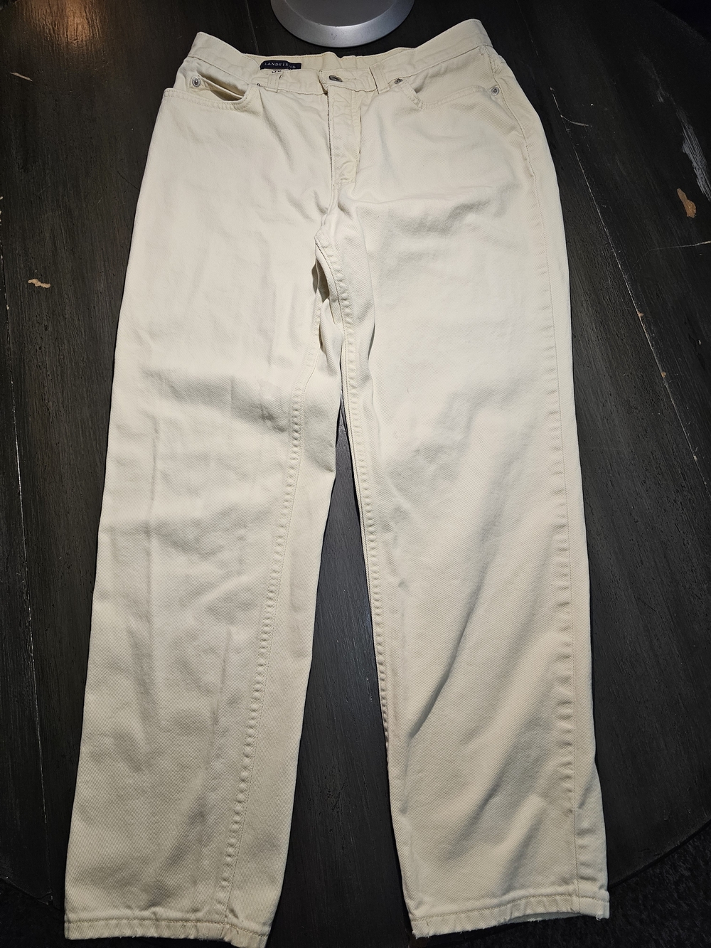 Lands' End Women's Straight Leg Jeans in Creamy White